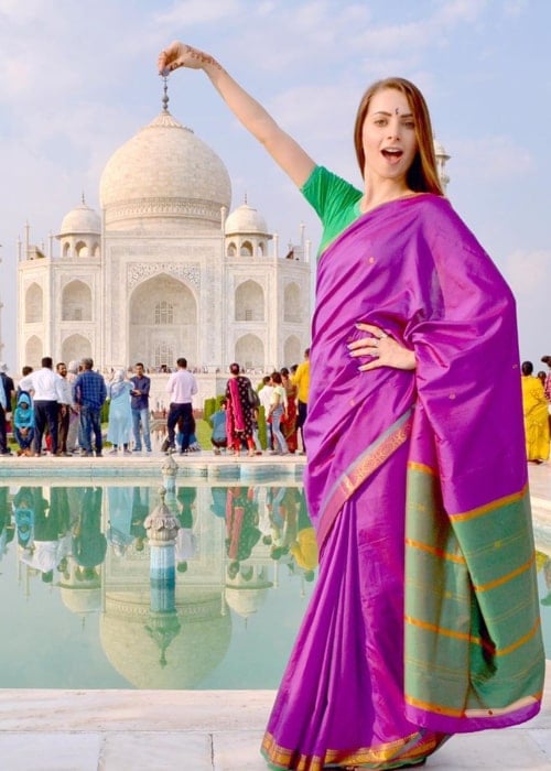 Yoss Hoffman posing in front of the Taj Mahal during a trip to India in October 2019
