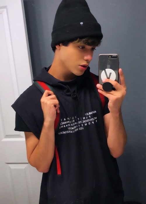 Brandon Cardoso as seen while taking a mirror selfie in July 2019