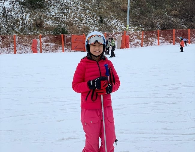 Celine Tam enjoying her ski trip in January 2020