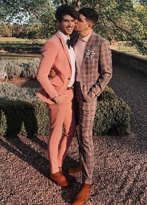 Daniel Preda (Right) posing for a picture alongside Joey Graceffa at Iscoyd Park in Wales, United Kingdom in May 2019