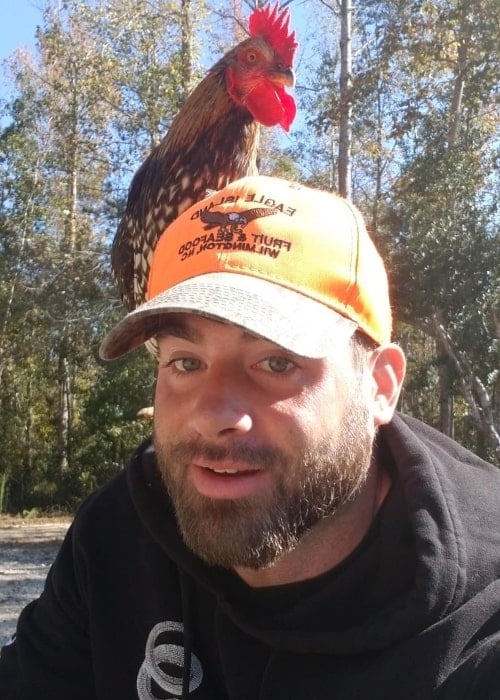 David Eason as seen in a selfie taken with a chicken in November 2019