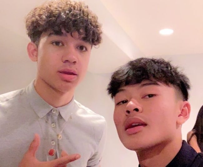 Derek Tran (Right) as seen while taking a selfie along with Jay Kootier in October 2019