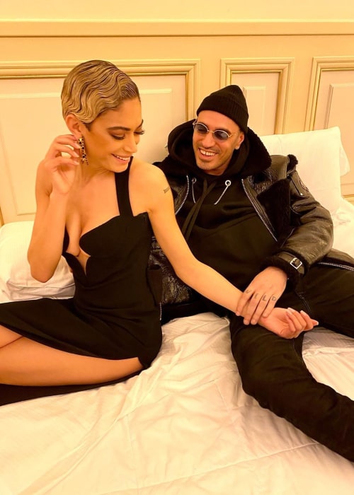 Elodie and Fabio Bartolo Rizzo aka Marracash, as seen in February 2020