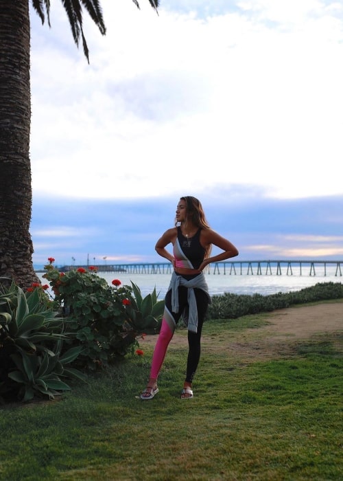 Eryn Krouse as seen while posing for a picture in Santa Barbara, California in March 2020