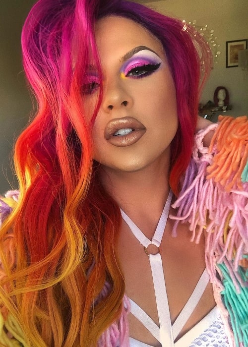 Farrah Moan as seen while taking a selfie in West Hollywood, California in July 2019
