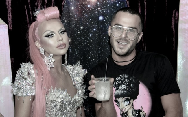 Farrah Moan posing for a picture with a fan at RuPaul's DragCon LA 2018