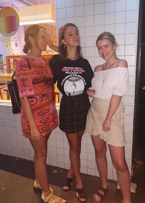 From Left - Cxloe, Eves Karydas, and Bridget Hustwaite at Lygon Street in Melbourne, Australia in December 2019