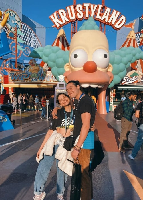 Gisselle Kuri as seen in a picture taken with her beau Carlos Colosio at Universal Studios Hollywood in February 2020