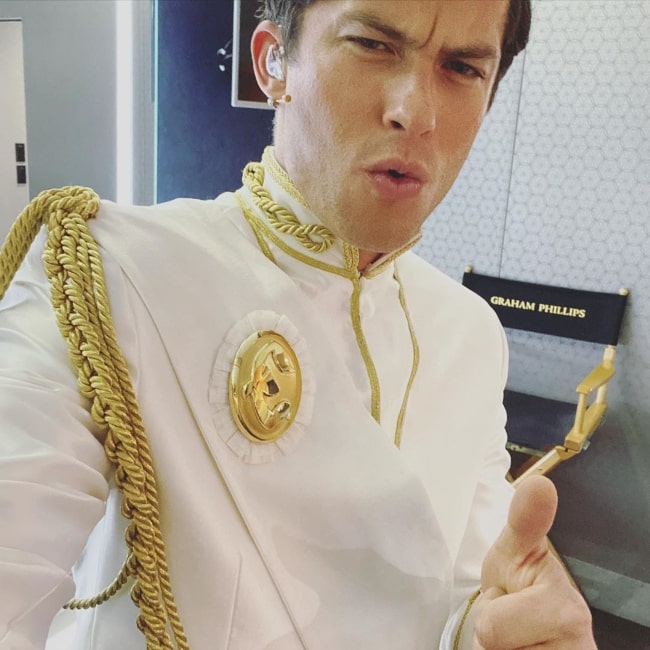 Graham Phillips as seen while taking a selfie at Walt Disney Studios in November 2019