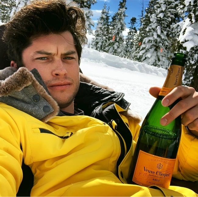 Graham Phillips taking a selfie while enjoying his time at Tahoe in February 2019