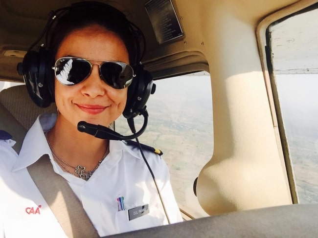 Gul Panag wishing everyone a Happy National Aviation Day in October 2019