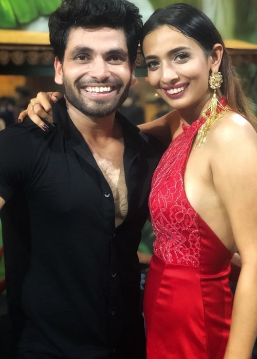 Heena Panchal as seen in a picture taken with TV personality Shiv Thakare in September 2019