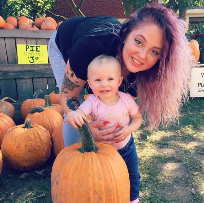 Jade Cline in October 2018 on how Kloie had a great time picking pumpkins