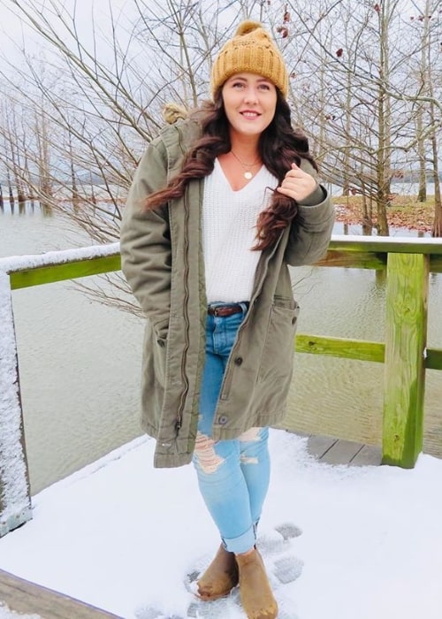 Jenelle Evans as seen while posing for a picture in February 2020