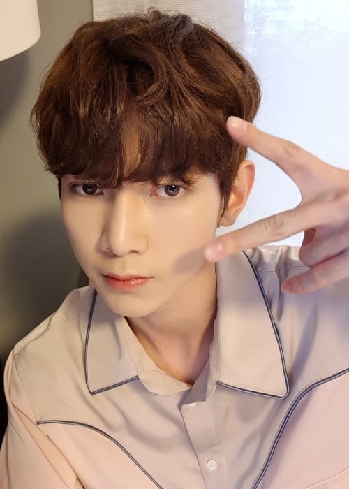 Kang Yeo-sang as seen while taking a selfie in August 2018