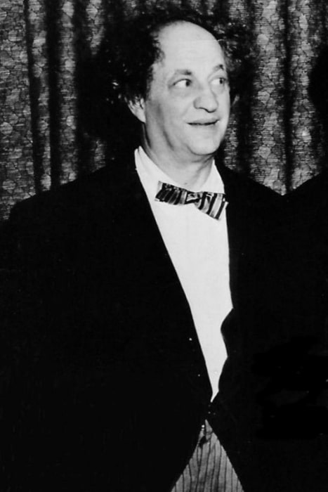 Larry Fine seen in a promotional image from 1962