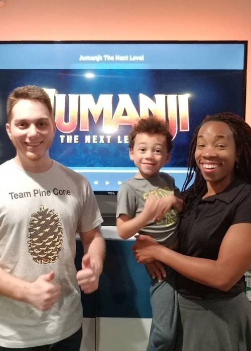 Lasercorn and Sabrina Moss with their son Tyler, as seen in March 2020