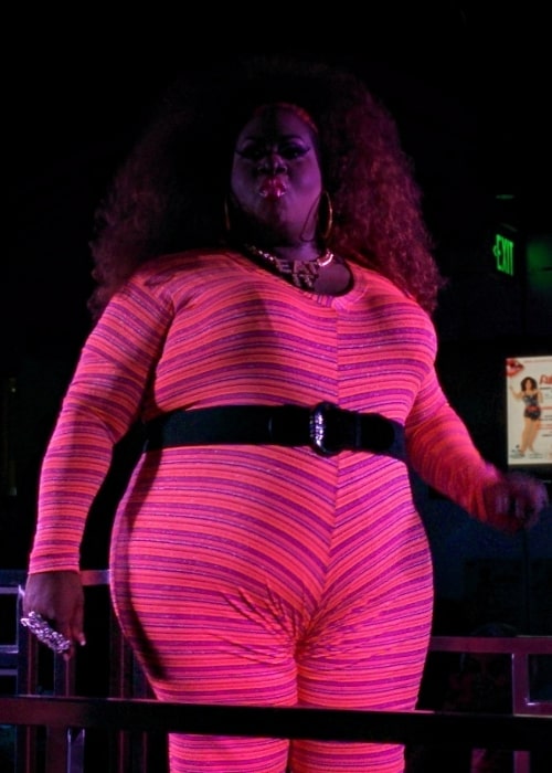 Latrice Royale as seen while performing 'What's Up' by 4 Non Blondes at The Café in San Francisco, California, United States in February 2015