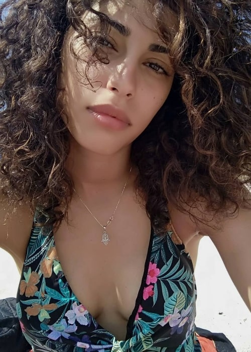 Mina El Hammani as seen while taking a selfie in August 2018
