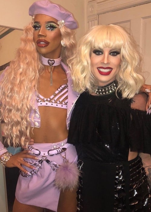 Naomi Smalls (Left) as seen while posing for a picture alongside Katya Zamolodchikova at Roscoe's Tavern in June 2018