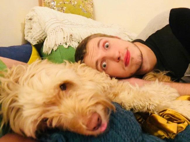 Nat Zang with his dog as seen in November 2018