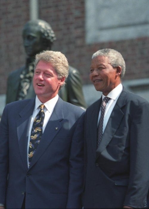 Nelson Mandela (Right) and President Bill Clinton at the Independence Hall in Philadelphia on July 4, 1993
