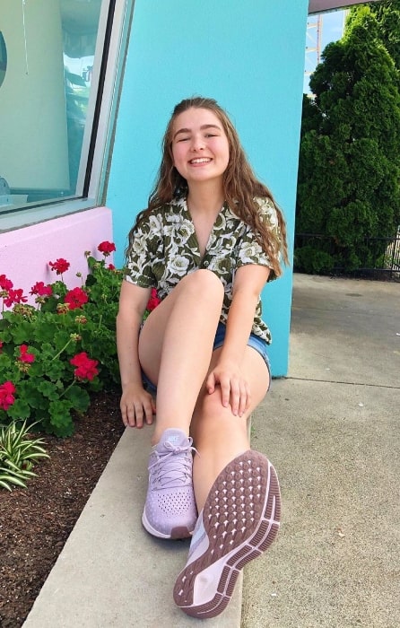 Nicole Luellen as seen while posing for a picture at Cedar Point in Sandusky, Ohio in June 2019