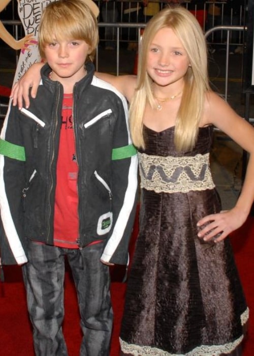 Spencer List and Peyton List as seen at the Westwood premiere of the movie '27 Dresses' in January 2008