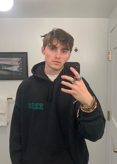 Spencer List as seen while taking a mirror selfie in February 2020