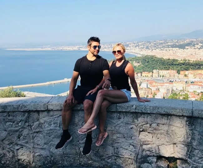 Tamra Judge posing for the camera along with Eddie Judge during their trip to Venice, Italy