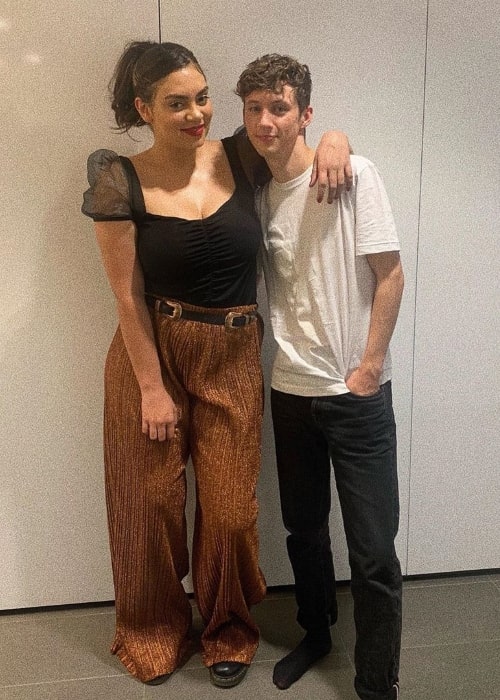 Thelma Plum posing for a picture alongside Troye Sivan in September 2019