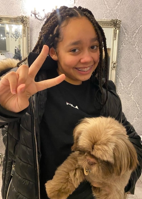 Tiana Wilson as seen in a picture taken with her dog Charlie in January 2020