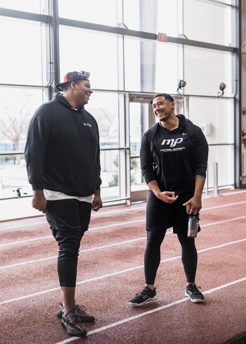 Trent Brown as seen in a picture taken with Former San Diego State Student Athlete Keith Ismael in March 2020