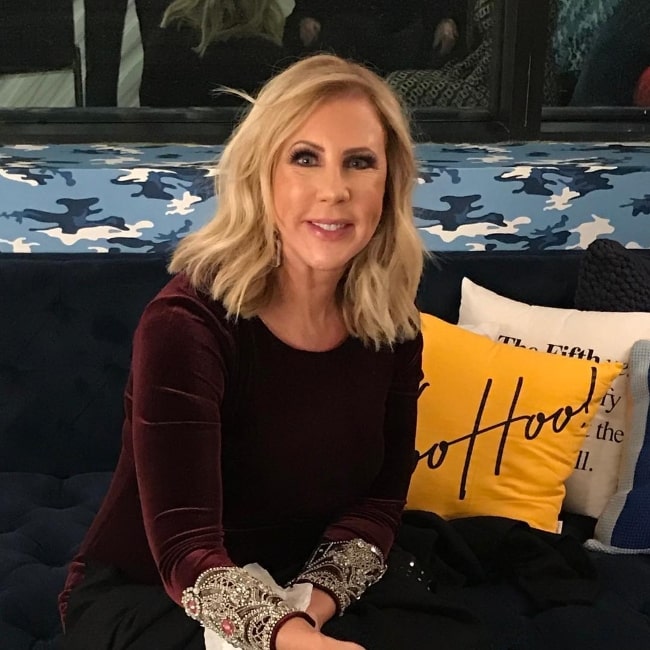 Vicki Gunvalson as seen while smiling for the camera in December 2018