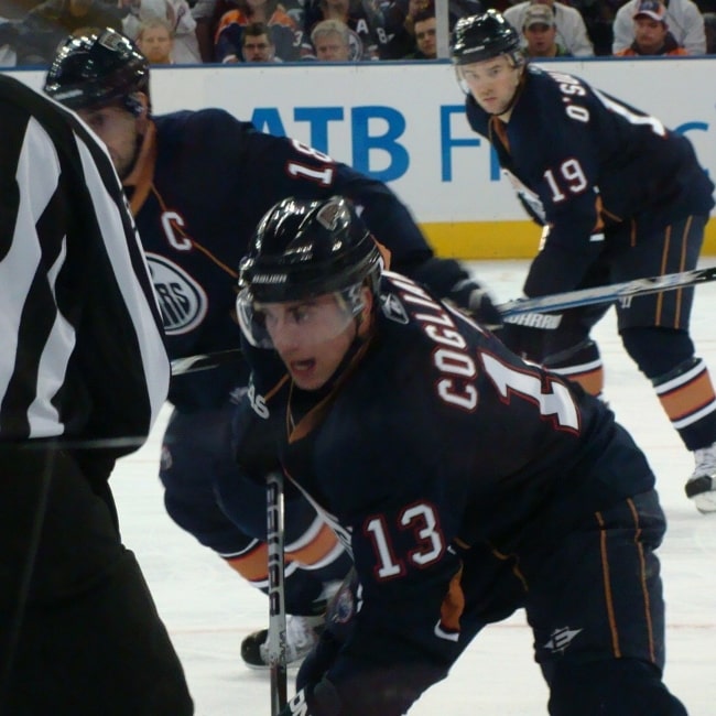 Andrew Cogliano as seen in a picture taken during a game on December 15, 2009