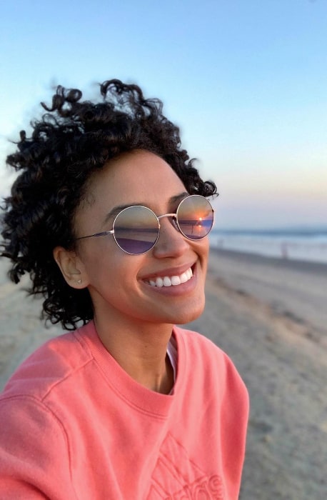 Andy Allo smiling for a selfie in January 2020
