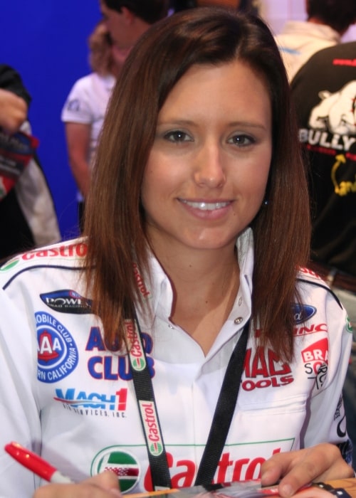 Ashley Force Hood as seen in a picture taken at the SEMA Show on October 31, 2007