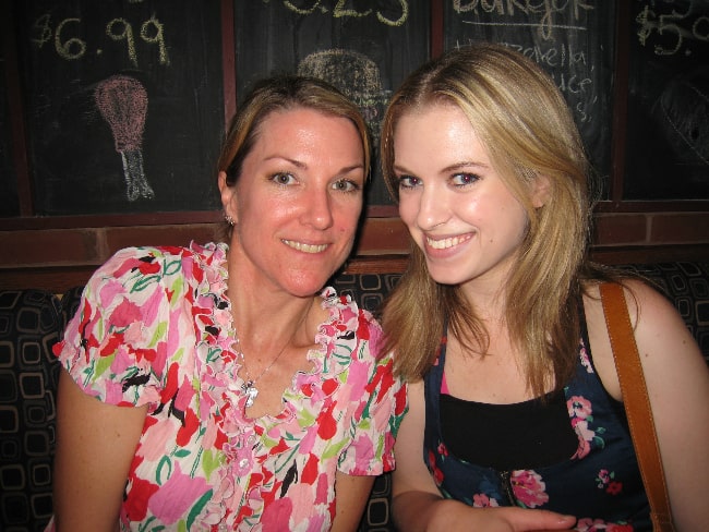 Barbara Dunkelman (Right) and Kathleen Zuelch smiling for the camera at RvBTO 2011, a 'Red vs. Blue' fan gathering in Toronto