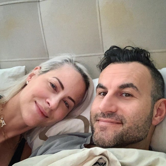 Brittany Daniel as seen in a selfie taken with her husband Adam Touni in March 2020