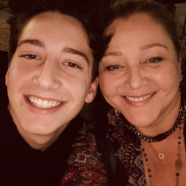 Camryn Manheim smiling in a selfie along with Milo Manheim in November 2019