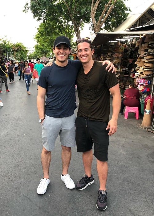 Chai Hansen (Right) as seen while smiling in a picture alongside Alberto Rosende in Bangkok, Thailand in May 2019