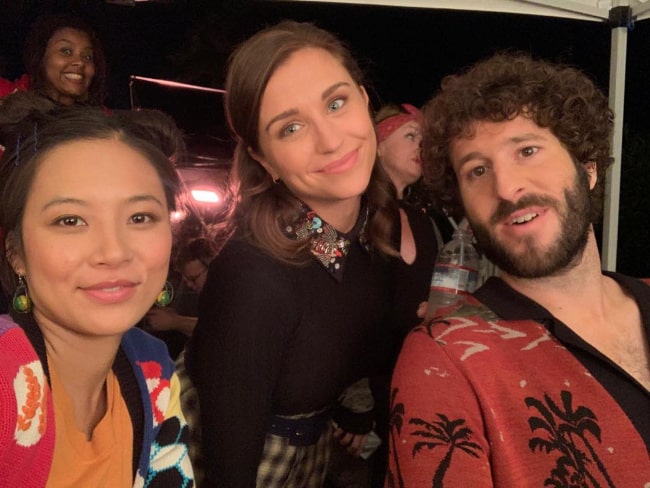 Christine Ko as seen while taking a selfie along with Taylor Misiak (Center) and Lil Dicky in March 2020