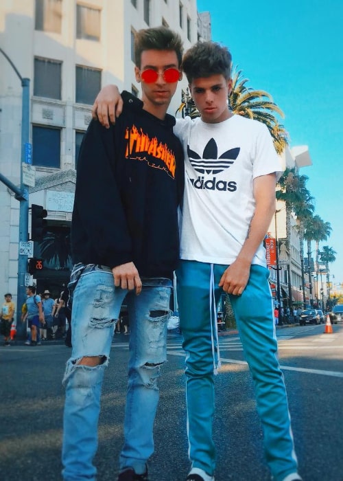 Cole Galotti (Right) posing for a picture alongside Ethan Grey in Los Angeles, California in July 2018