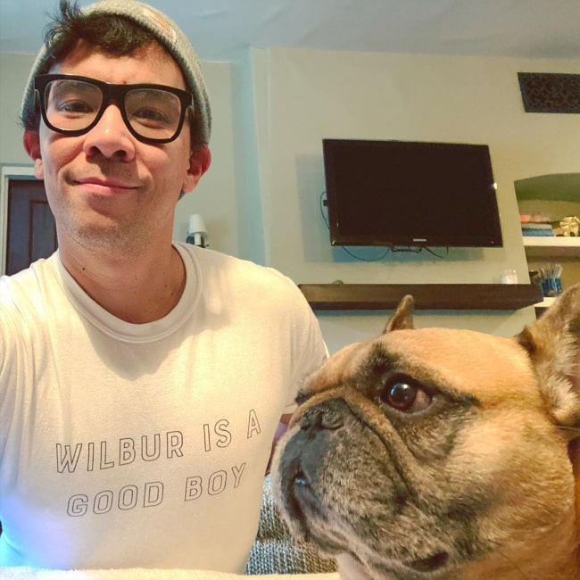 Conrad Ricamora as seen while taking a selfie alongside his dog in April 2020