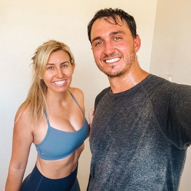 Courtney Force as seen in a selfie taken with her husband Graham Rahal in April 2020