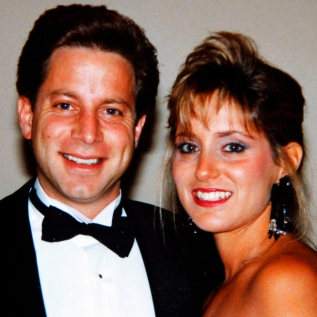 Danny Porush as seen in a picture taken with his wife in 1991 at a wedding of a Stratton Oakmont employee