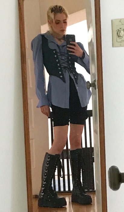 Dorian Electra as seen while taking a mirror selfie in April 2020