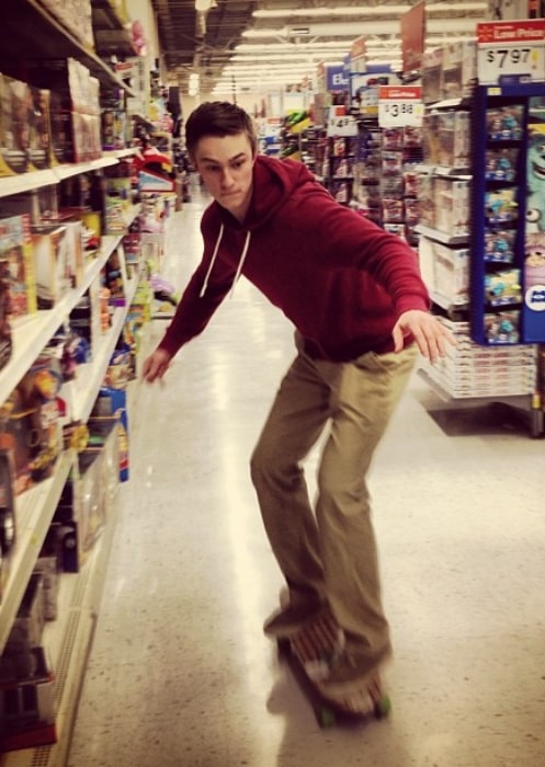 Drew Starkey trying out skating in January 2013