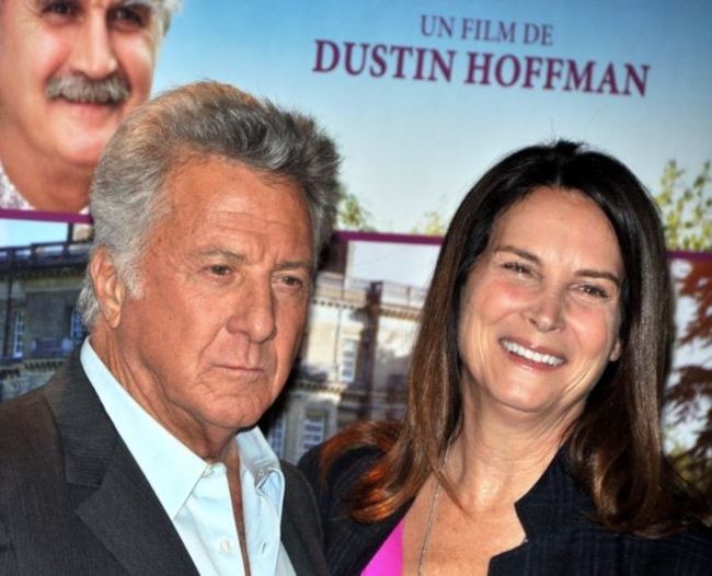 Dustin seen with his wife Lisa Hoffman at the French premiere of Quartet in 2013