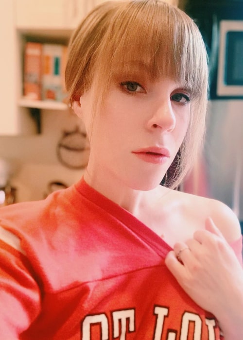 Emma Myles as seen while taking a selfie in March 2020